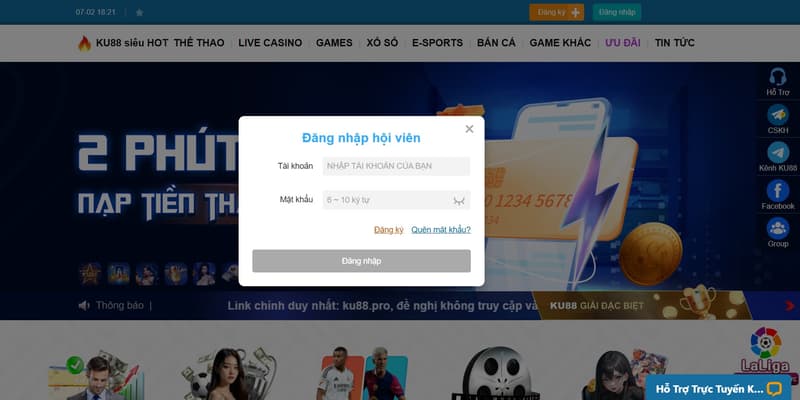 Hướng Dẫn Cách Đăng Nhập Ku88 Chi Tiết Cho Người Mới 4 Đăng nhập Ku88